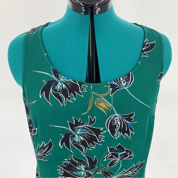 Cabi NWT Zoe Top # 3276 Green Wildflower Print Peplum Hem Tank Style Top, Medium - Picture 2 of 16
